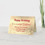 Day Happy Birthday Girlfriend Card Kaart<br><div class="desc">Luxury Gold Distance Happy Birthday Girlfriend personalised Greeting Card.</div>