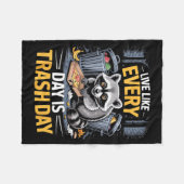 Day Is Trash Day Raccoon Lover Trashed Racoon Anim Fleece Deken (Voorkant (Horizontaal))