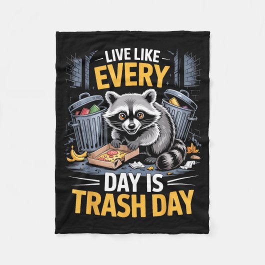 Day Is Trash Day Raccoon Lover Trashed Racoon Anim Fleece Deken (Voorkant)