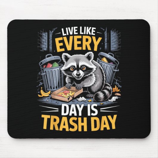 Day Is Trash Day Raccoon Lover Trashed Racoon Anim Muismat (Voorkant)