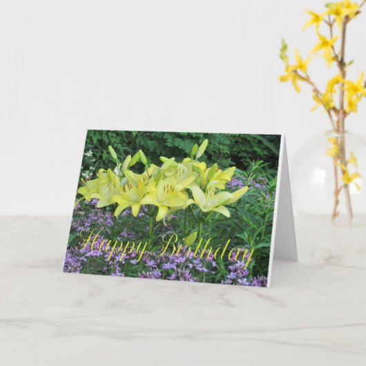 Day Lilies Birthday Greeting Card Kaart (Gele Bloem)