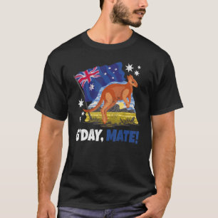 Day Mate Good Kangaroo Patriotic Australian Flag A T-shirt