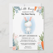 Day Mom to be Ear Hop Blue Pink Bunny Baby shower Kaart (Voorkant)