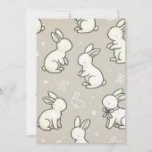 Day Mom to be Ear Hop Blue Pink Bunny Baby shower Kaart (Achterkant)