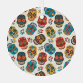 Day of Dead, naadloos patroon. Glas Ornament (Achterkant)