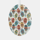 Day of Dead, naadloos patroon. Glas Ornament (Voorkant links)