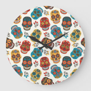 Day of Dead, naadloos patroon. Grote Klok