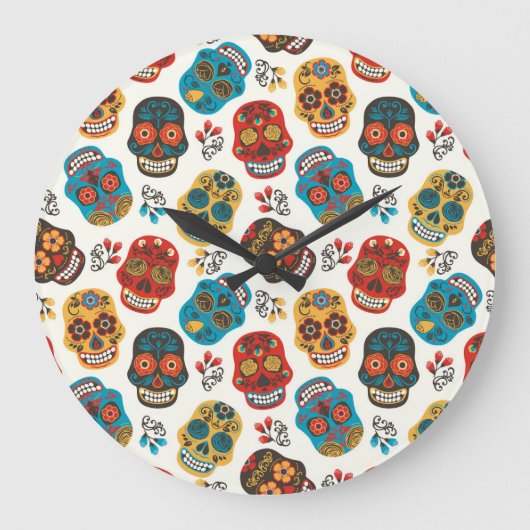 Day of Dead, naadloos patroon. Grote Klok (Voorkant)