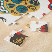 Day of Dead, naadloos patroon. Legpuzzel (Zijkant)
