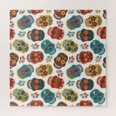 Day of Dead, naadloos patroon. Legpuzzel (Horizontaal)