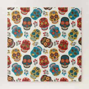 Day of Dead, naadloos patroon. Legpuzzel
