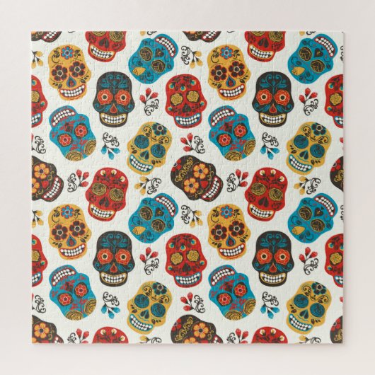 Day of Dead, naadloos patroon. Legpuzzel (Verticaal)