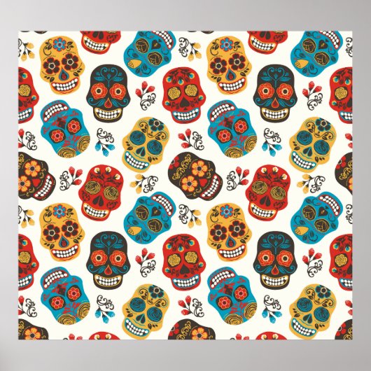 Day of Dead, naadloos patroon. Poster (Voorkant)