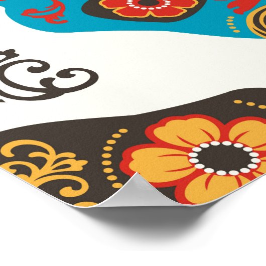 Day of Dead, naadloos patroon. Poster (Hoek)