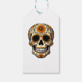 Day Of Dead Sugar Skull Floral Skeleton Head Bone  Cadeaulabel (Voorkant)