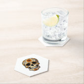 Day Of Dead Sugar Skull Floral Skeleton Head Bone  Kartonnen Onderzetters (Insitu)