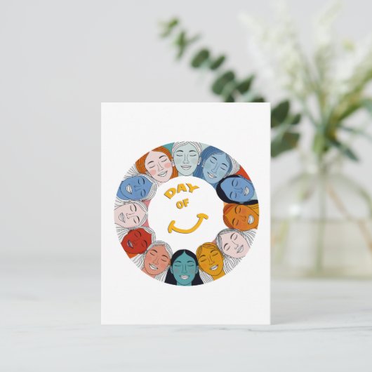 Day of Happiness  Briefkaart (Staand voorkant)