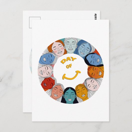 Day of Happiness  Briefkaart (Voorkant / Achterkant)