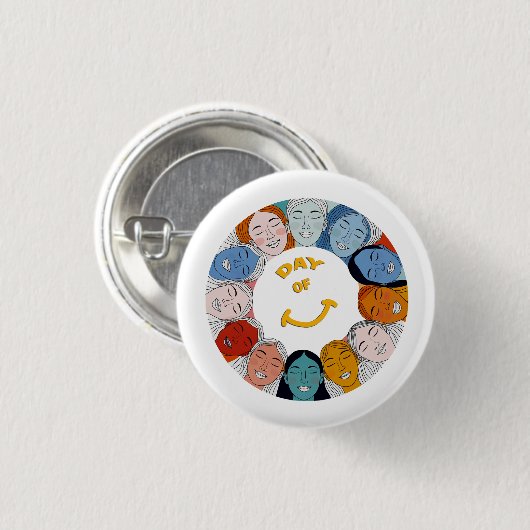 Day of Happiness  Ronde Button 3,2 Cm (Voorkant /achterkant)