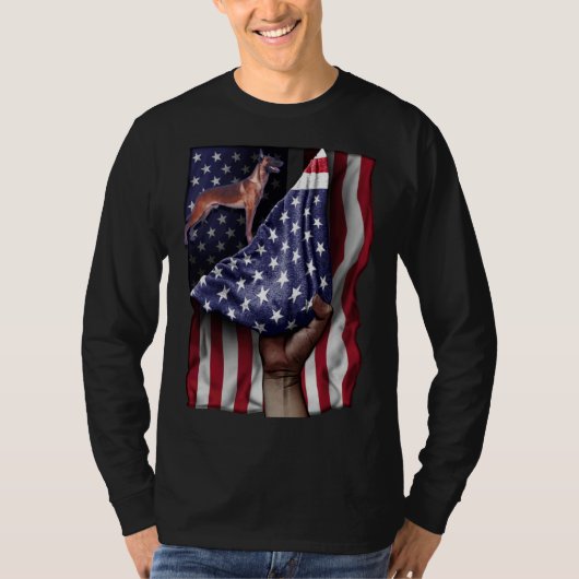 Day Of Independence US Flag Belgian Malinois T-shirt (Voorkant)