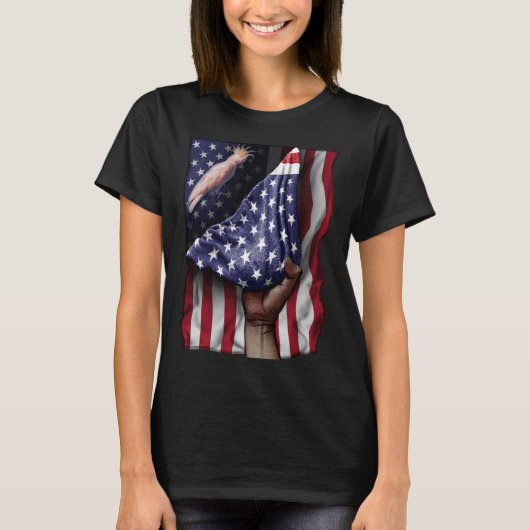 Day Of Independence US Flag Cockatoo T-shirt (Voorkant)