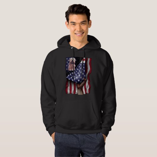 Day Of Independence US Flag Coton De Tulear Hoodie (Voorkant volledig)