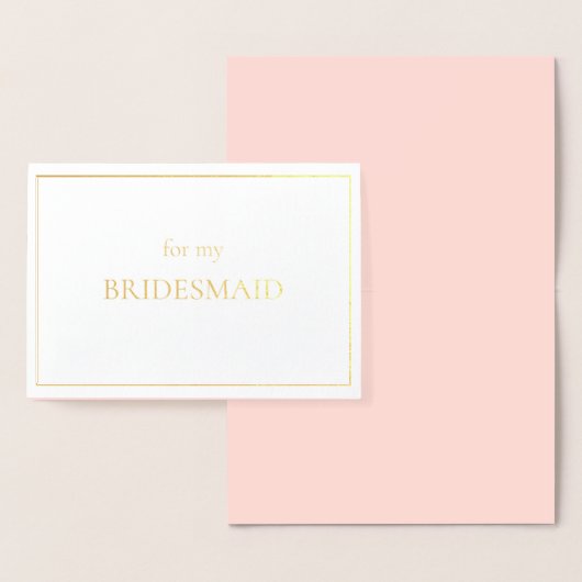 Day-of-Note voor een bruidsmeisje Folie Kaarten (Display)