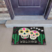 Day of the Dead Art Sugar Skulls Welkom Deurmat