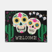 Day of the Dead Art Sugar Skulls Welkom Deurmat (Voorkant)