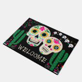 Day of the Dead Art Sugar Skulls Welkom Deurmat (Schuin)