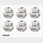 Day of the Dead Bub Zombie Art Ronde Sticker (Vel)