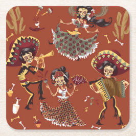 Day of the Dead - Día de los Muertos Paper Coaster Kartonnen Onderzetters