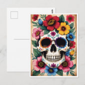 Day of the Dead Floral Skull Briefkaart (Voorkant / Achterkant)
