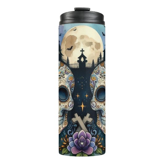 Day of the Dead Halloween Thermal Tumbler Thermosbeker (Voorkant)