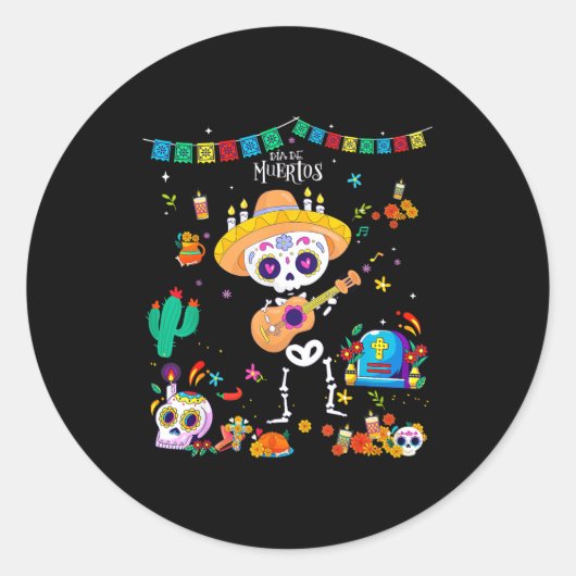 Day Of The Dead Kids Boys 2025 Dia De Los Muertos  Ronde Sticker (Voorkant)