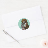 Day of the Dead Marigold and Xolo Dog Ronde Sticker (Envelop)