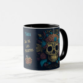 Day of the Dead Naam toevoegen Skull Black Inside Mok