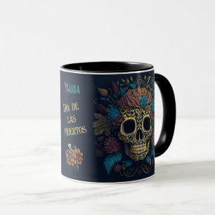 Day of the Dead Naam toevoegen Skull Black Inside Mok