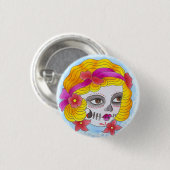 day of the dead ronde button 3,2 cm (Voorkant /achterkant)