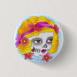 day of the dead ronde button 3,2 cm
