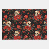 Day of the Dead Skull and red Roses Inpakpapier Vel (Voorkant 2)