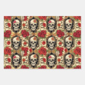 Day of the Dead Skull and Roses Pack Inpakpapier Vel (Voorkant)