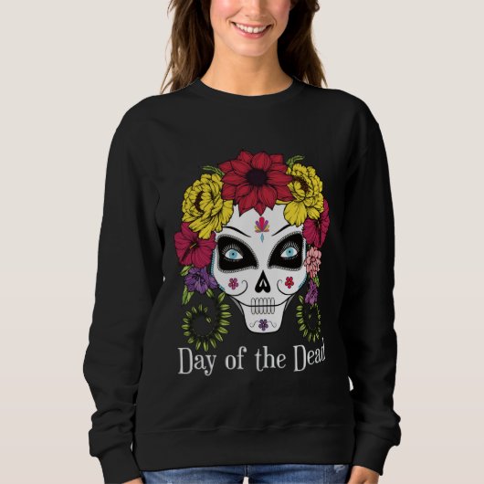 Day of the Dead Sugar Skull Trui (Voorkant)