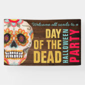 Day of the Dead Suiker Skull Halloween Feest Spandoek (Horizontaal)