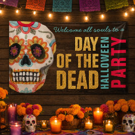 Day of the Dead Suiker Skull Halloween Feest Spandoek