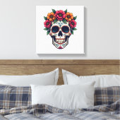 Day of the Dead Suikerschedel � Dia de los Muertos Canvas Afdruk (Insitu (Slaapkamer))