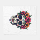 Day of the Dead Suikerschedel � Dia de los Muertos Fleece Deken (Voorkant (Horizontaal))