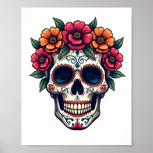 Day of the Dead Suikerschedel � Dia de los Muertos Poster (Voorkant)