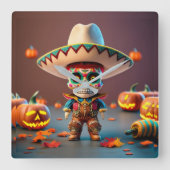 Day of the Dead wall clock Vierkante Klok (Voorkant)