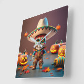 Day of the Dead wall clock Vierkante Klok (Hoek)